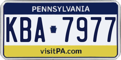 PA license plate KBA7977