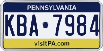 PA license plate KBA7984