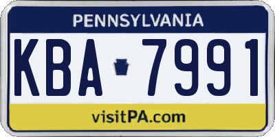 PA license plate KBA7991
