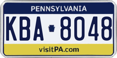 PA license plate KBA8048