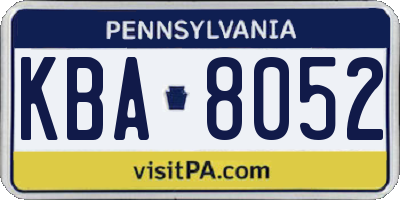 PA license plate KBA8052
