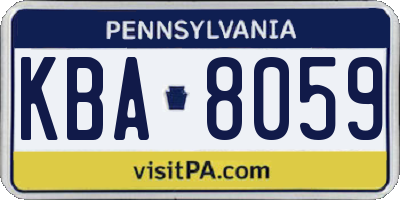 PA license plate KBA8059