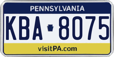 PA license plate KBA8075