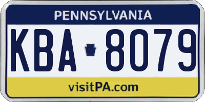 PA license plate KBA8079