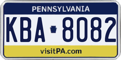 PA license plate KBA8082