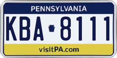 PA license plate KBA8111