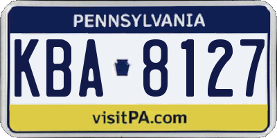 PA license plate KBA8127