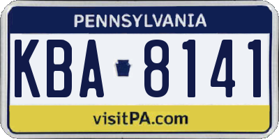 PA license plate KBA8141