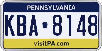 PA license plate KBA8148