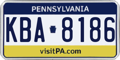 PA license plate KBA8186