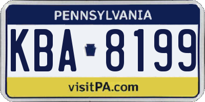 PA license plate KBA8199