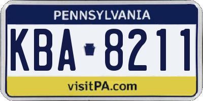 PA license plate KBA8211