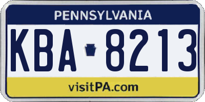 PA license plate KBA8213