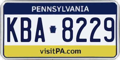 PA license plate KBA8229