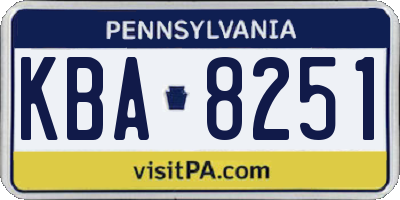 PA license plate KBA8251