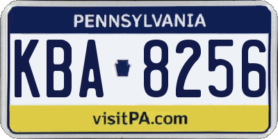 PA license plate KBA8256