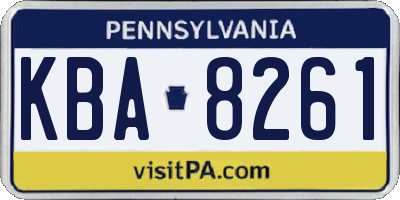 PA license plate KBA8261