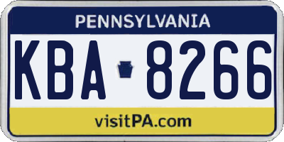 PA license plate KBA8266