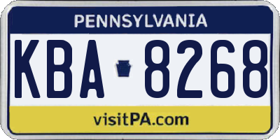PA license plate KBA8268