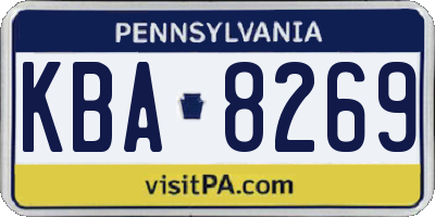 PA license plate KBA8269