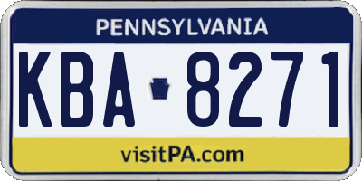 PA license plate KBA8271