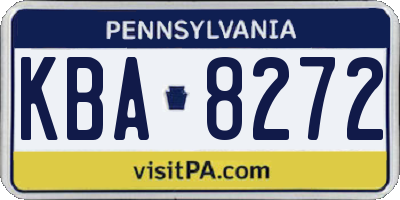 PA license plate KBA8272