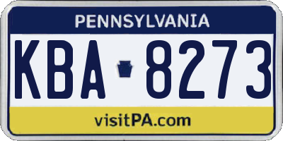 PA license plate KBA8273