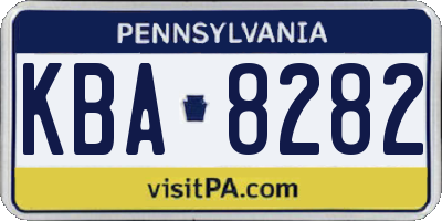 PA license plate KBA8282