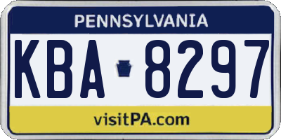 PA license plate KBA8297