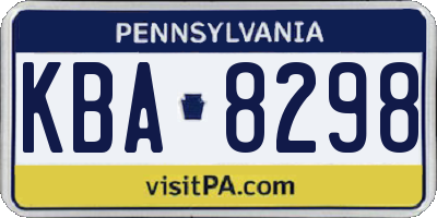 PA license plate KBA8298