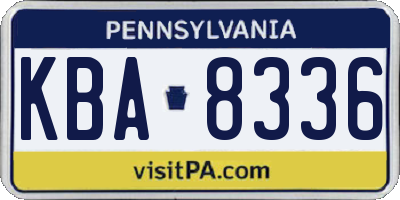 PA license plate KBA8336