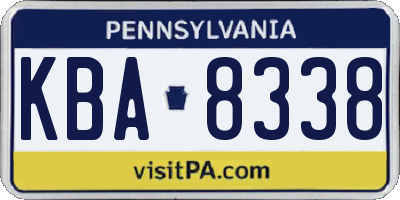 PA license plate KBA8338