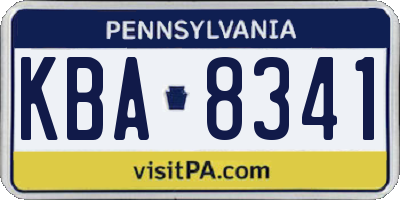 PA license plate KBA8341
