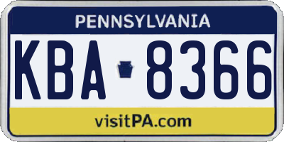 PA license plate KBA8366