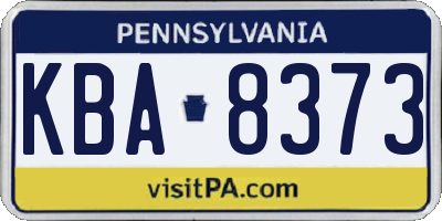 PA license plate KBA8373