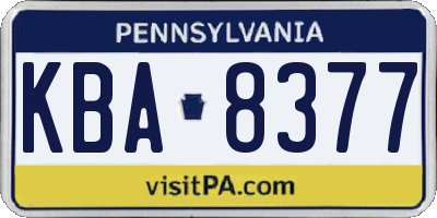 PA license plate KBA8377
