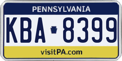 PA license plate KBA8399