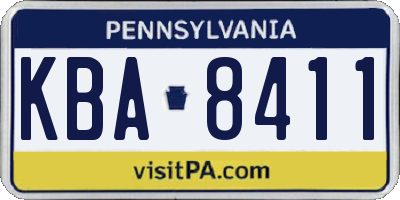 PA license plate KBA8411