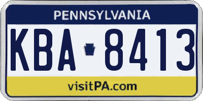 PA license plate KBA8413