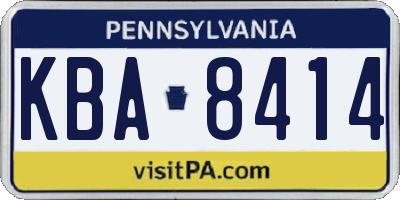 PA license plate KBA8414