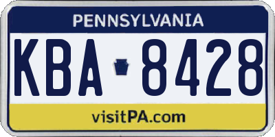 PA license plate KBA8428