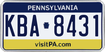 PA license plate KBA8431