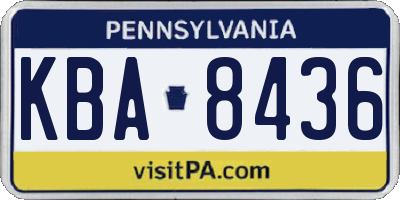 PA license plate KBA8436