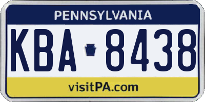 PA license plate KBA8438
