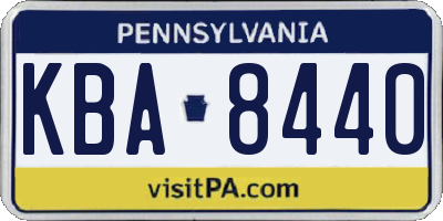 PA license plate KBA8440