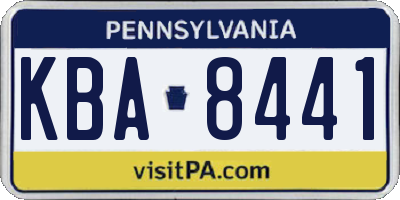 PA license plate KBA8441
