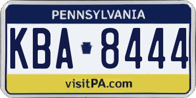 PA license plate KBA8444