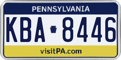 PA license plate KBA8446