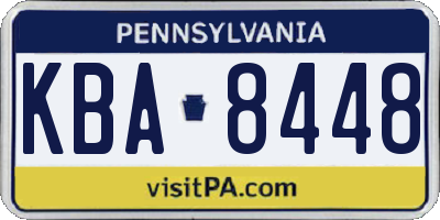 PA license plate KBA8448