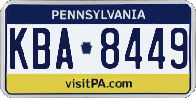 PA license plate KBA8449